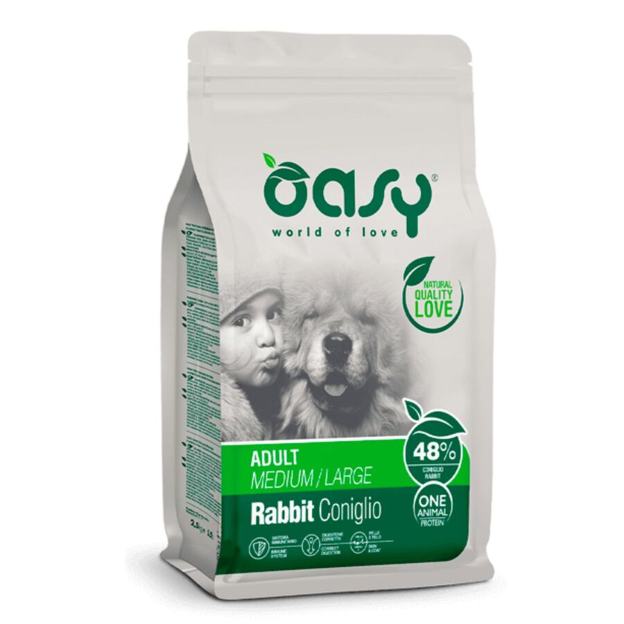 Pienso Oasy One Pro Para Perro Adulto M/l De Conejo 2.5kg_0