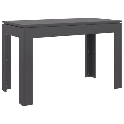 Mesa De Comedor Madera Contrachapada Gris Brillo 120x60x76 Cm_0