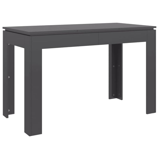 Mesa De Comedor Madera Contrachapada Gris Brillo 120x60x76 Cm_0