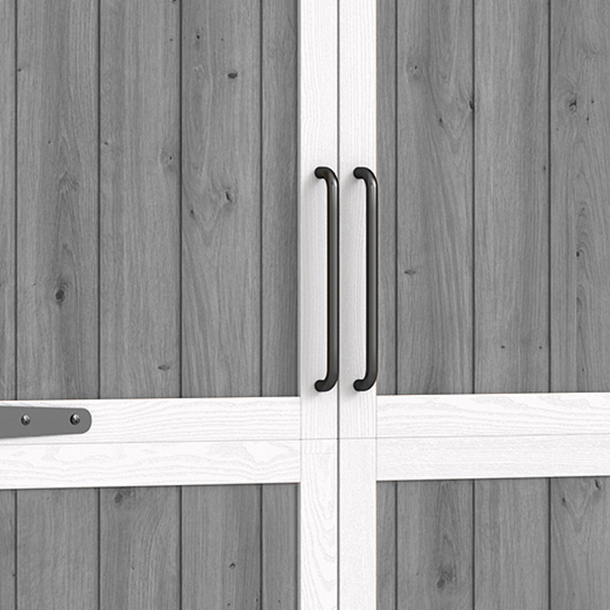 Outsunny Caseta De Jardín De Madera 105x55x179 Cm Con 4 Estantes Extraíbles_3