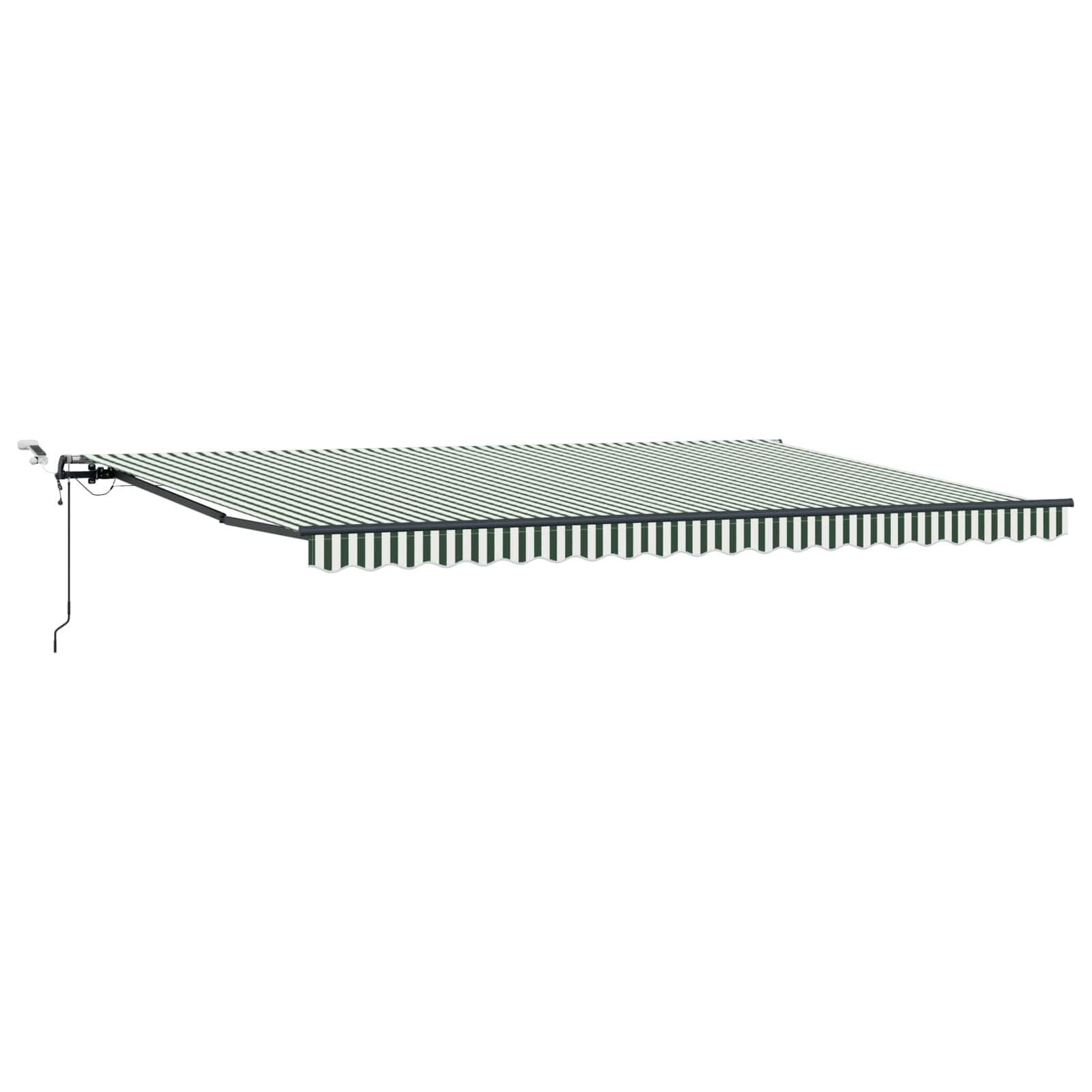 Toldo Retráctil Verde Y Blanco 500 X 350 Cm Poliéster_0