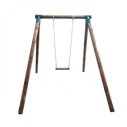 Columpio Individual De Madera Redonda Masgames Fuji Adultos Caucho Y Cadenas.