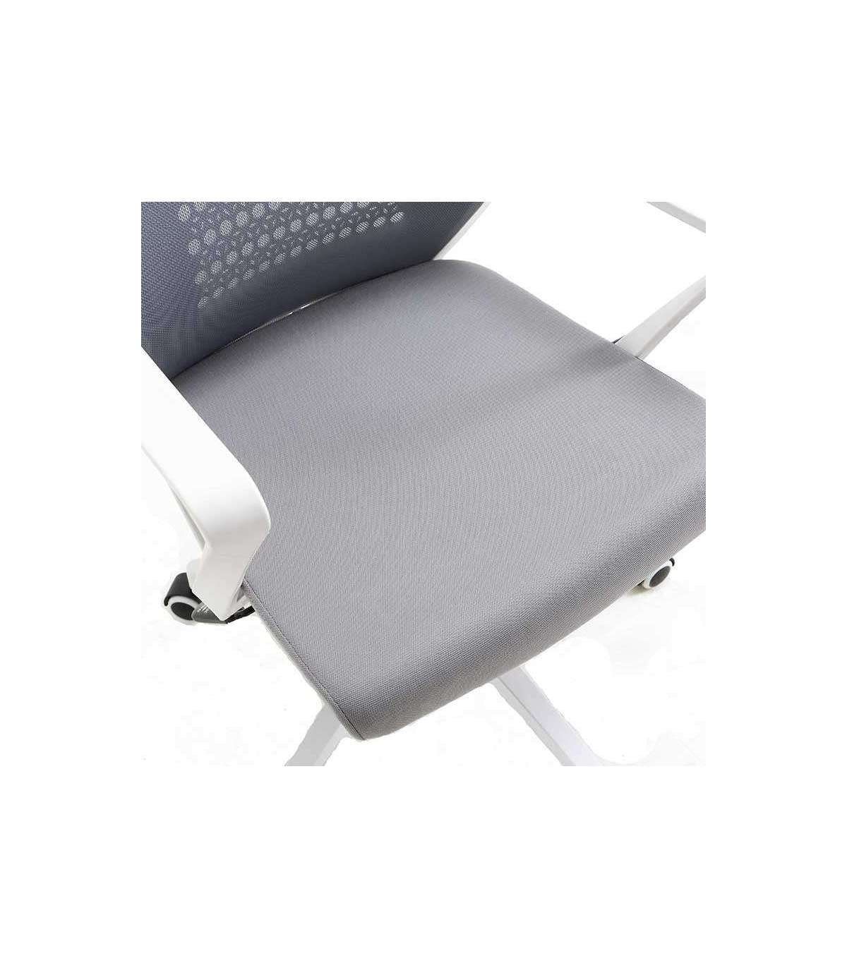 Silla Despacho De Diseño Moderno Giratoria Elevable Acabado Gris/blanco, 92-105 Cm(alto)5_3