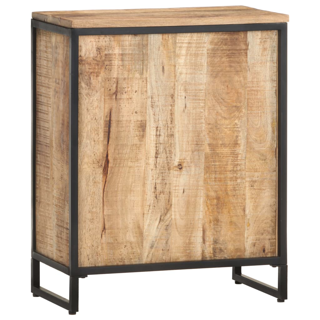 Botellero De Madera Maciza De Mango Rugosa 62x33x78,5 Cm_2