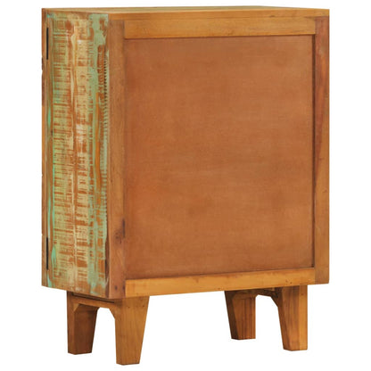 Aparador Tallado A Mano Madera Maciza Reciclada 55x30x75 Cm._3