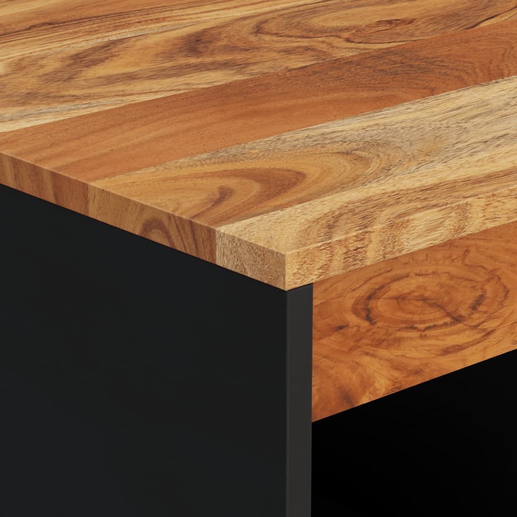Mesa De Centro De Madera Maciza De Acacia 55x50x40 Cm_3
