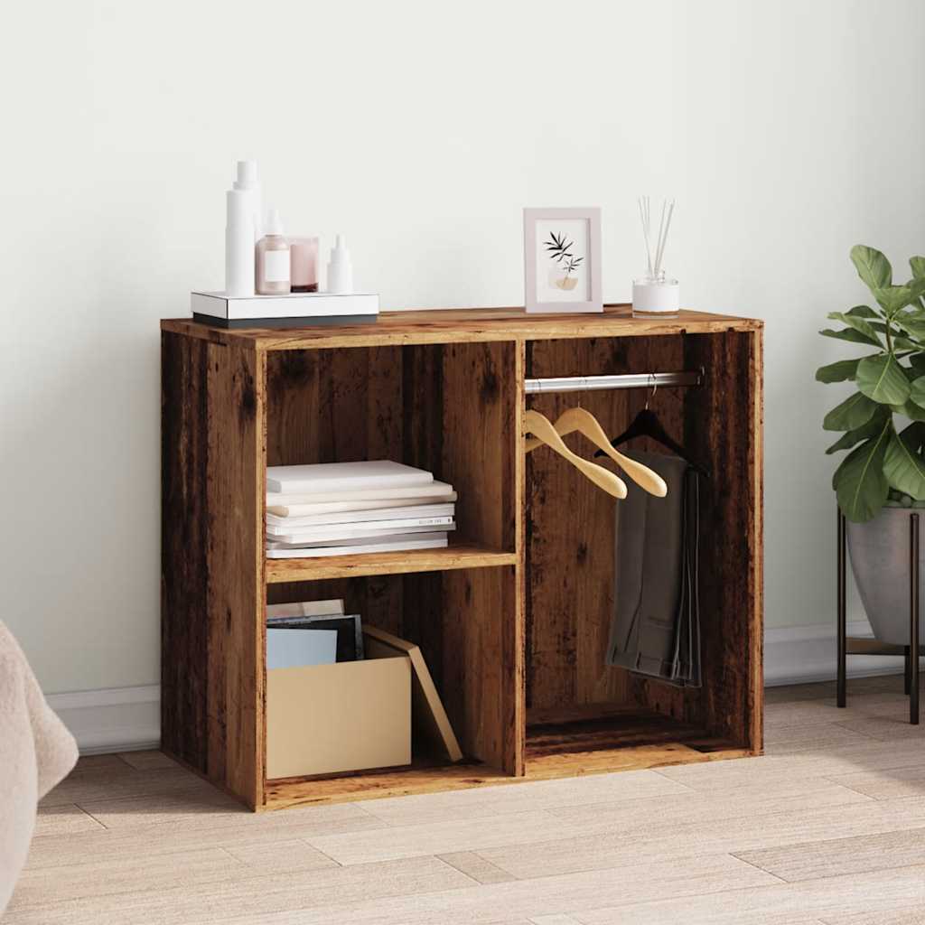 Mueble De Vestidor Madera De Ingeniería Madera Vieja 80x40x65cm_2