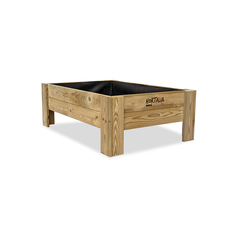 Mesa De Cultivo Elevada De Madera Tratada 120x80x40 Cm Gardenbrico L40 Hortalia_0