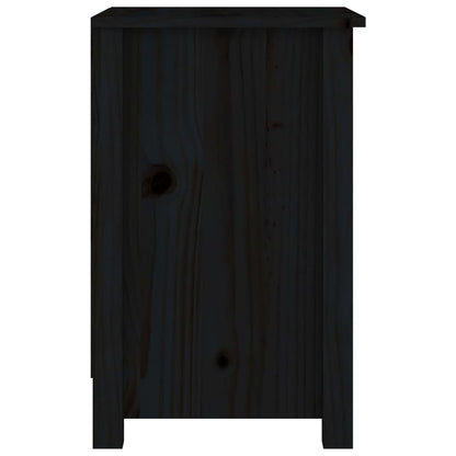 Mesitas De Noche 2 Uds Madera Maciza De Pino Negro 40x35x55 Cm_3