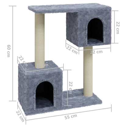 Vidaxl Rascador Para Gatos Con Postes De Sisal 60 Cm Gris Claro_2
