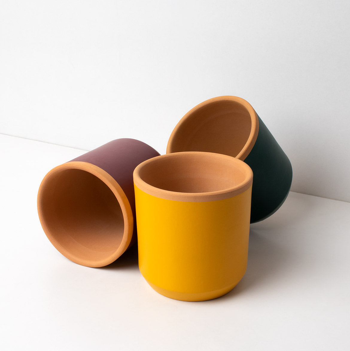 Macetero de Terracota Amarillo Azafrán 13 cm – Hecho a Mano por Artesanos, Maceta Decorativa - Resetea_2