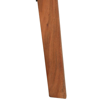 Taburetes De Cocina 2 Uds Cuero Auténtico Madera Maciza Acacia_5
