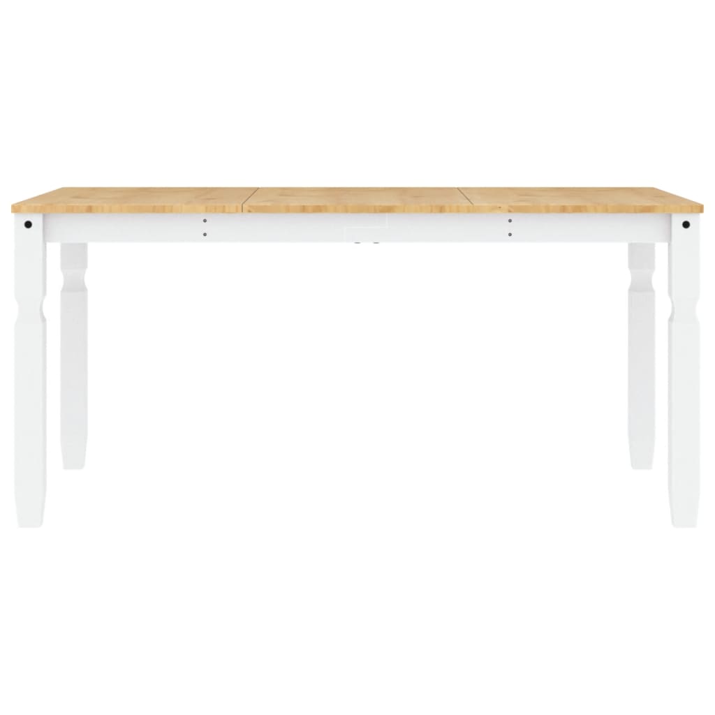 Mesa De Comedor Corona Madera Maciza Pino Blanco 160x80x75 Cm_2