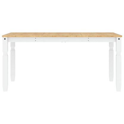 Mesa De Comedor Corona Madera Maciza Pino Blanco 160x80x75 Cm_2