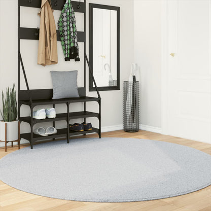 Alfombra De Pelo Corto Suave Lavable Huarte Gris Ø 200 Cm / Vetonek_0