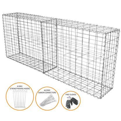 2 Cestas De Acero Galvanizado De Exterior Jaulas Para Decoración 100 X 80 X 30cm_1