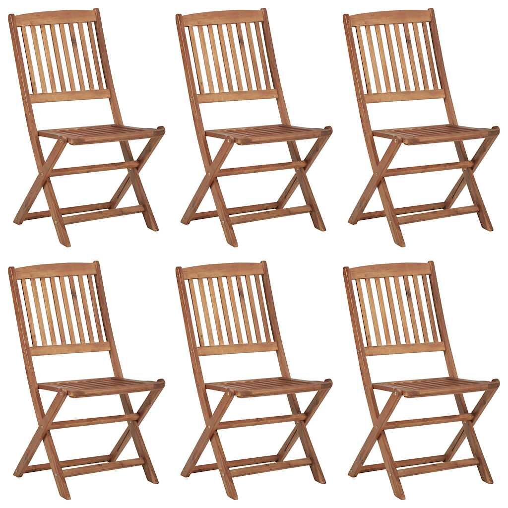 Vidaxl Sillas De Jardín Plegables 6 Uds Y Cojines Madera Maciza Acacia_1
