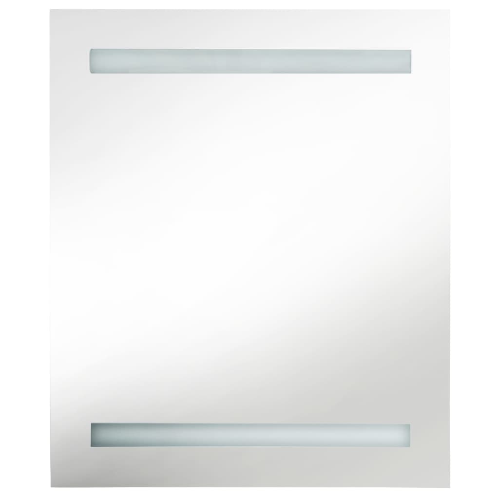 Armario De Baño Con Espejo Led Gris Brillante 50x14x60 Cm_3
