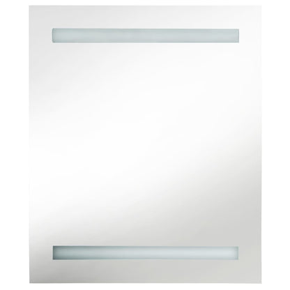 Armario De Baño Con Espejo Led Gris Brillante 50x14x60 Cm_3
