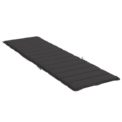 Vidaxl Cojín De Tumbona De Tela Oxford Negro 200x50x3 Cm_3