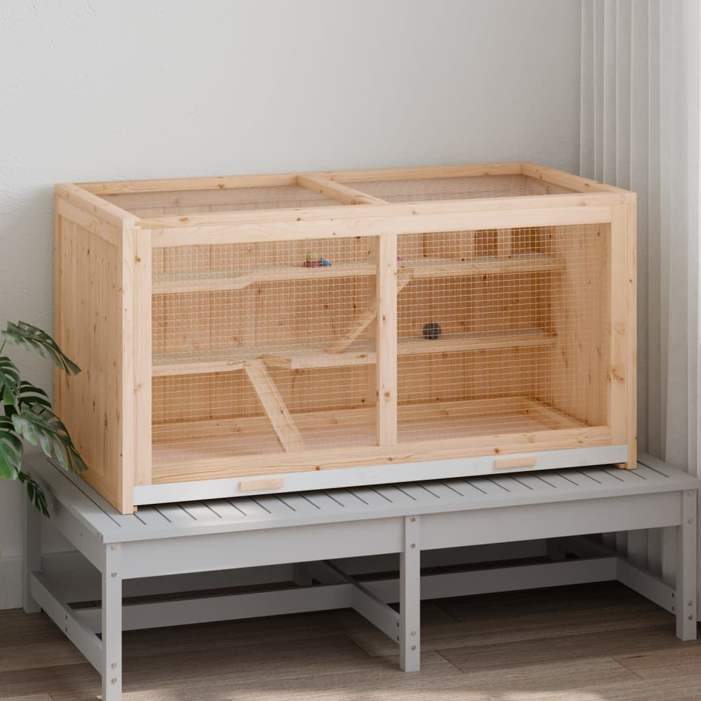 Vidaxl Jaula Para Hámster 104x52x54 Cm De Madera Maciza De Abeto_1