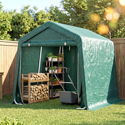 Outsunny Carpa De Jardín Exterior 2,4x2x2 M Con 2 Puertas Con Cremallera Verde_4