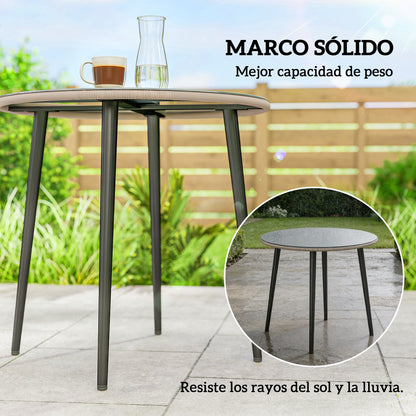Outsunny Mesa De Comedor De Jardín Redonda_4
