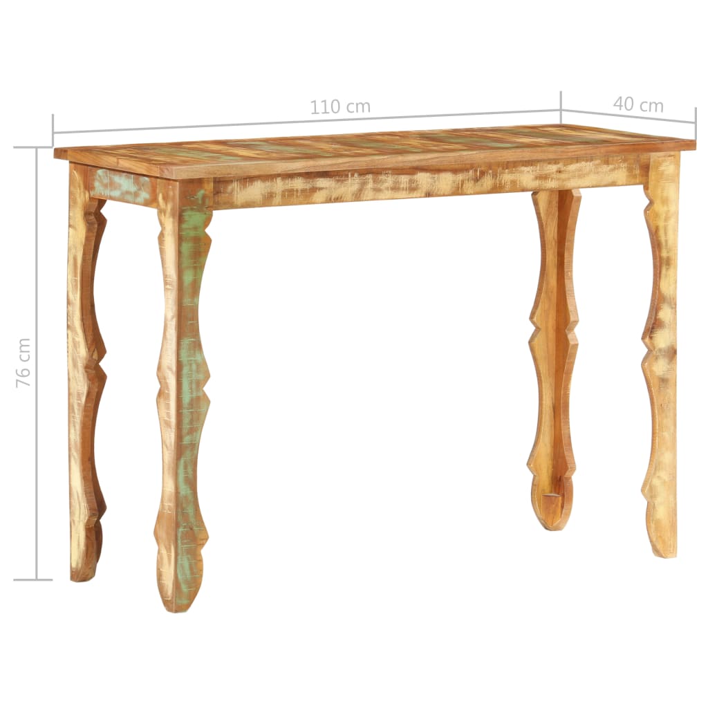 Mesa Consola De Madera Maciza Reciclada 110x40x76 Cm_2
