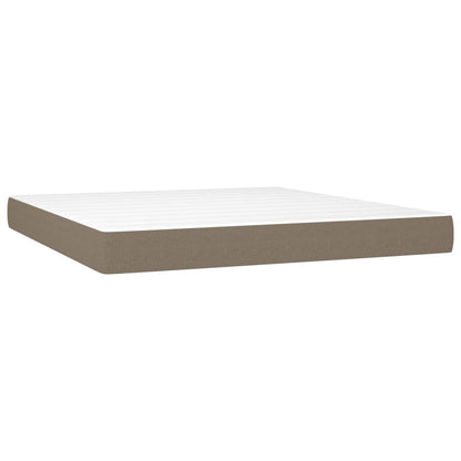 Cama Box Spring Colchón Y Luces Led Tela Gris Taupe 160x200 Cm / Vetonek_3