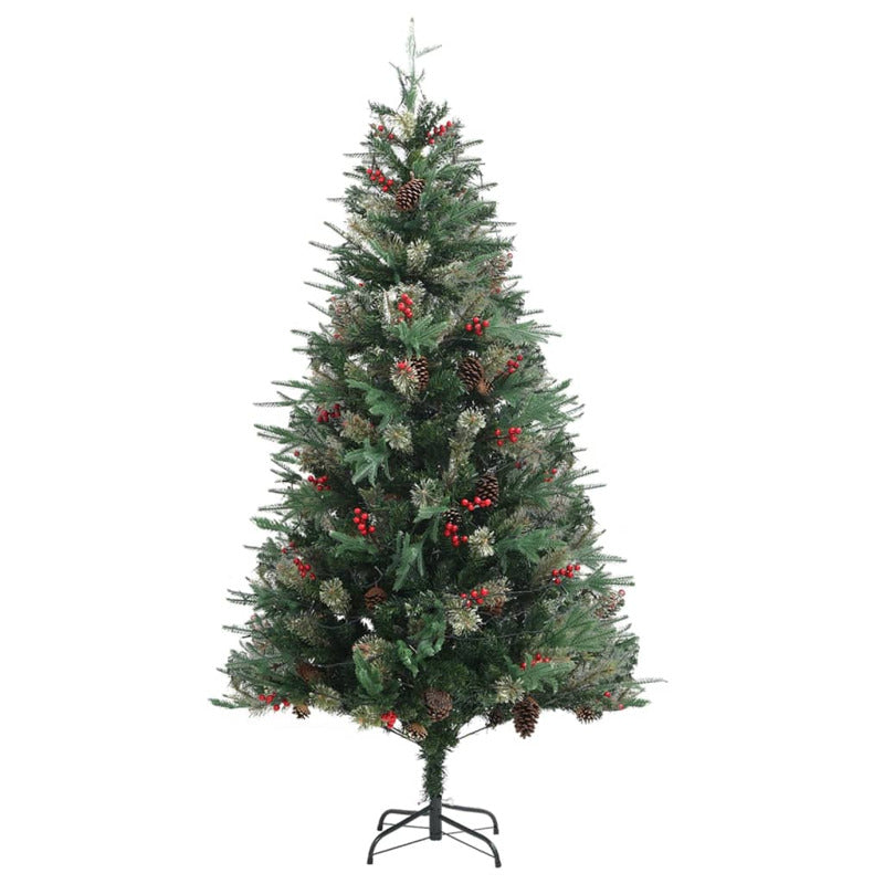 Vidaxl Árbol De Navidad Con Luces Y Piñas Pvc Con Pe Verde 195 Cm_3
