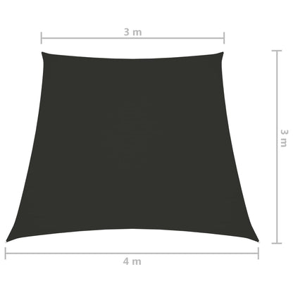 Vidaxl Toldo De Vela Trapezoidal Tela Oxford Gris Antracita 3/4x3 M_2