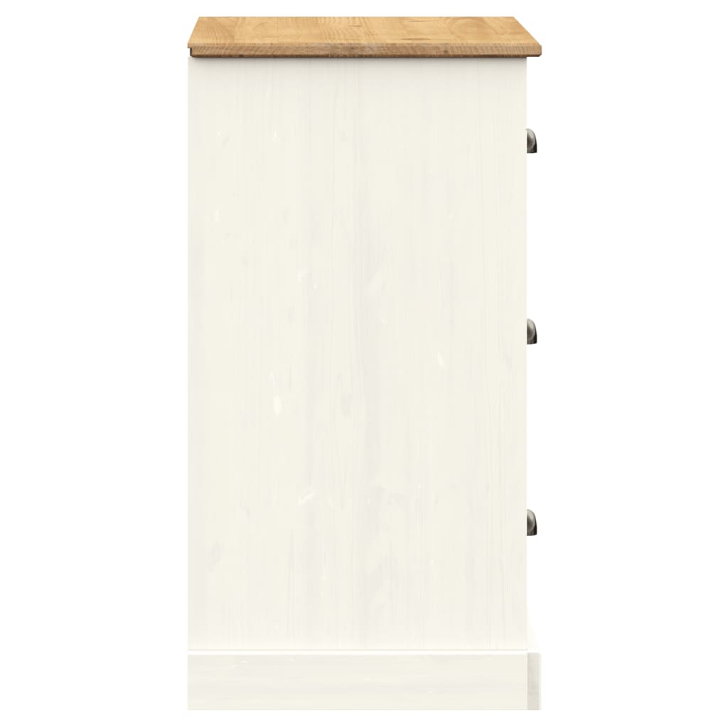 Aparador Con Cajones Vigo Madera Maciza Pino Blanco 78x40x75 Cm / Vetonek_5