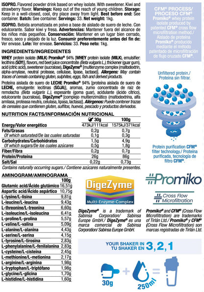 Isopro Cfm - 1kg - Fresa Kiwi - Proteína De Aislado De Suero Isolate - Quamtrax_5