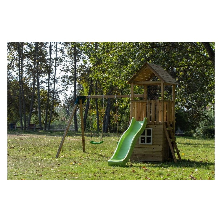 Parque Infantil Masgames Tibidabo Xl Con Casita Y Columpio Doble.