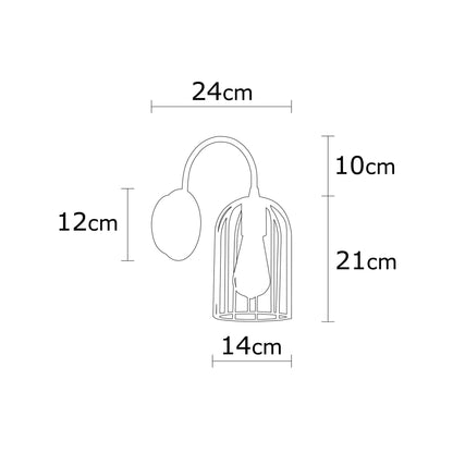 Aplique De Pared, Hierro , Negro, 14x14x30, Casquillo E 27 Max 40 W_1