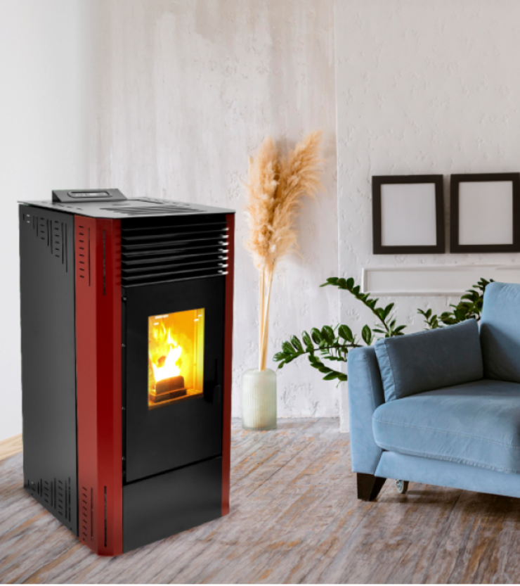 Fabricalor Estufa De Pellets Classic Plus 10 Burdeos Ventilada_0