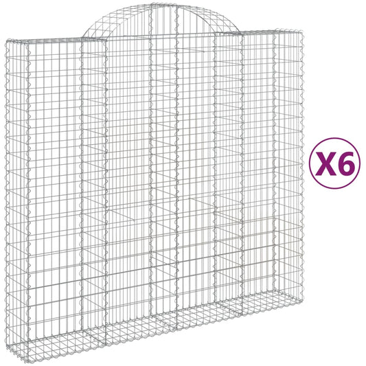 Cestas De Gaviones 6 Uds Forma De Arco Hierro 200x50x180/200 Cm_0