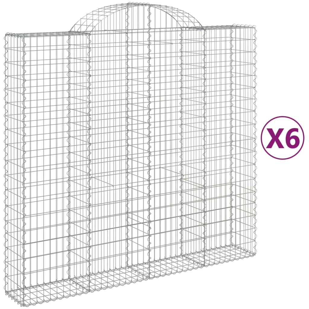 Cestas De Gaviones 6 Uds Forma De Arco Hierro 200x50x180/200 Cm_0