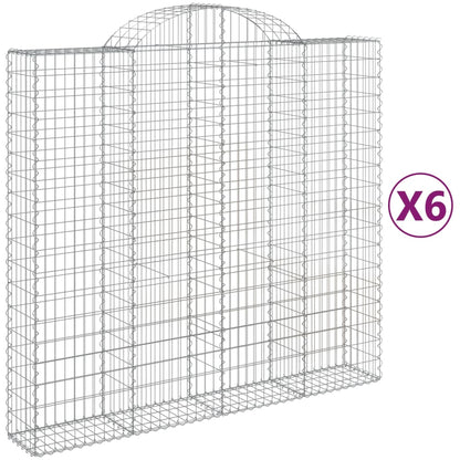 Cestas De Gaviones 6 Uds Forma De Arco Hierro 200x50x180/200 Cm_0