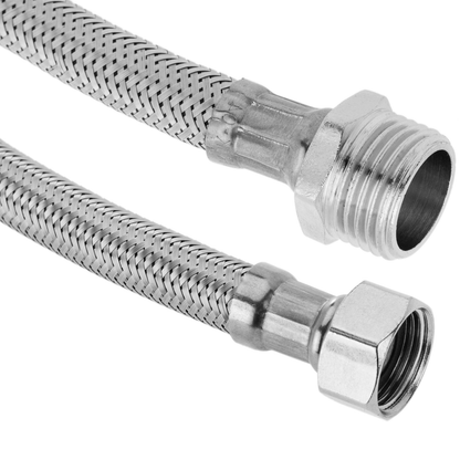 Latiguillo Metálico Flexible De Acero Inoxidable 1/2 Macho A 3/8 Hembra De 25 Cm_0