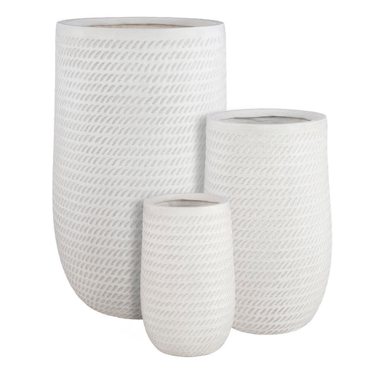 Macetero Alto Blanco De Fibrocemento 55x34cm_0