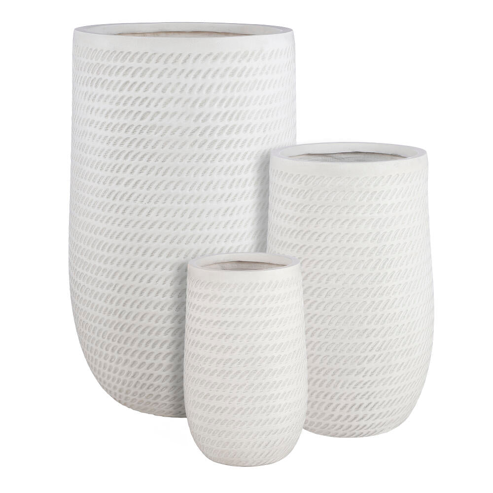 Macetero Alto Blanco De Fibrocemento 55x34cm_0