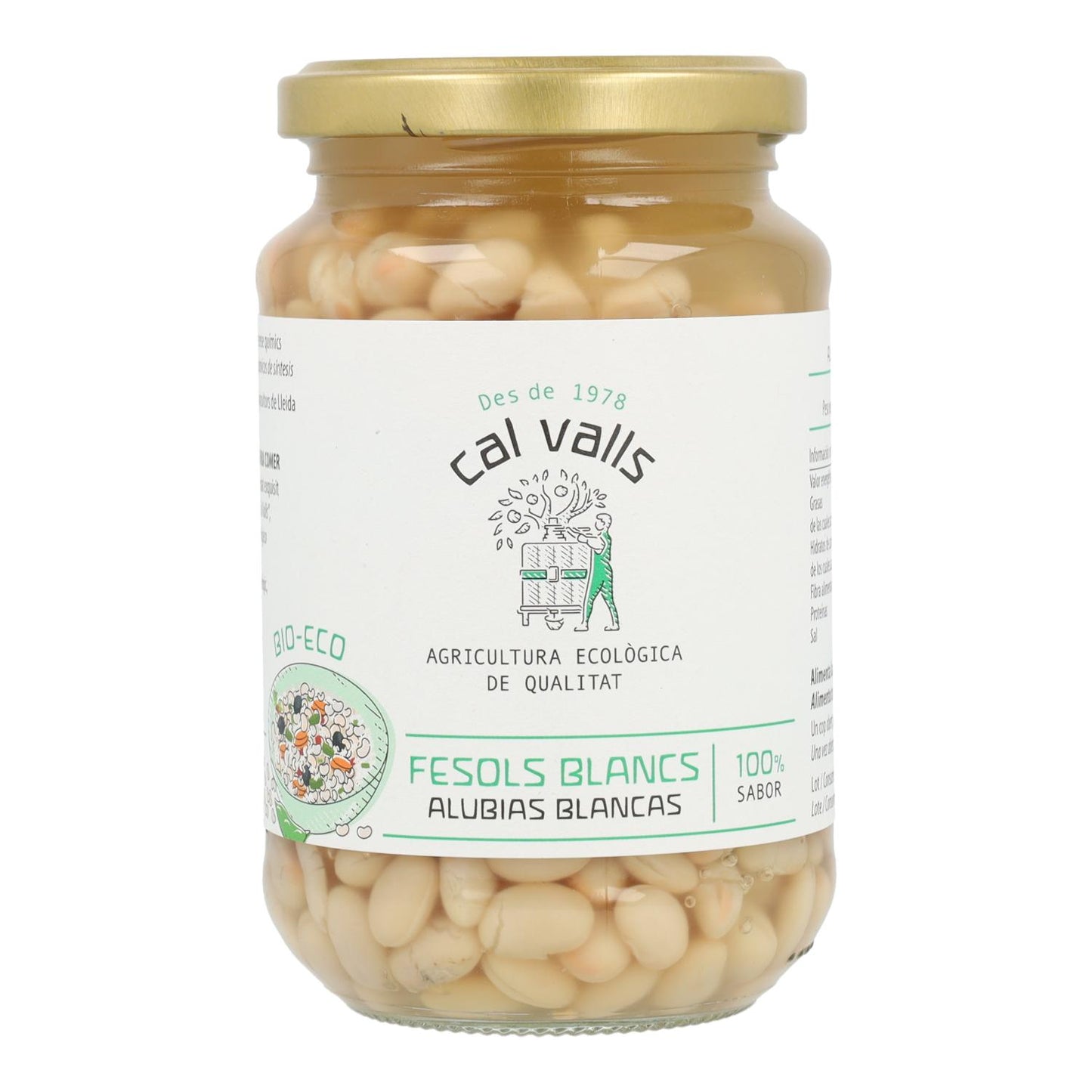 Alubias blancas cocidas ECO, Cal Valls, 700 g