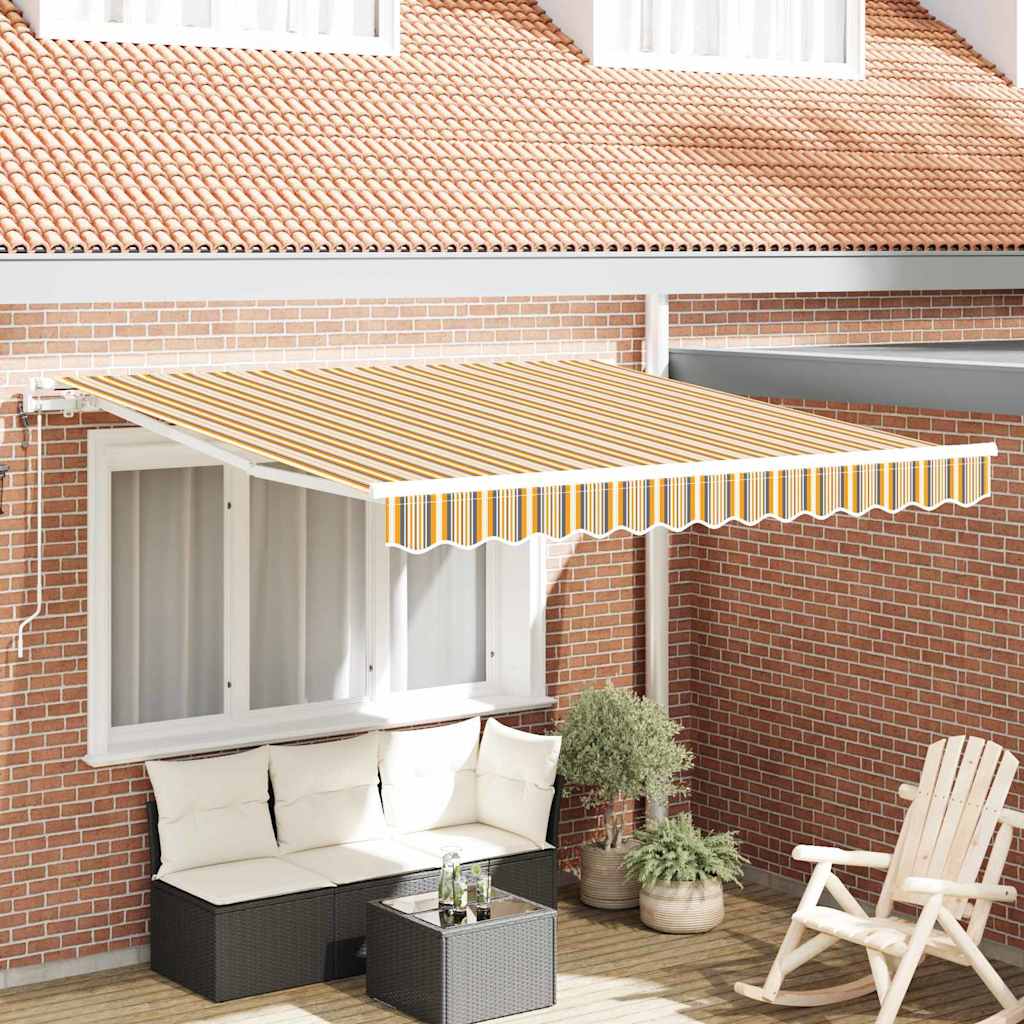 Toldo Retráctil Multicolor 350 X 250 Cm Tela Y Aluminio_1