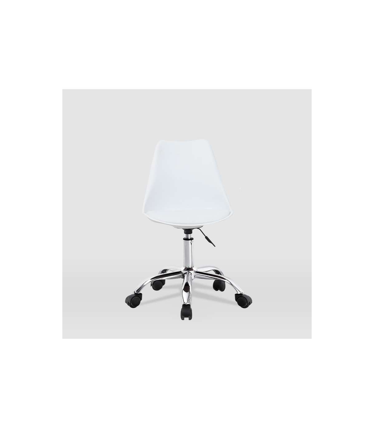Silla De Oficina Adriana Acabado Blanco. Alto: 85.5-100.5cm Ancho: 47.5cm Fondo: 54.5cm._0