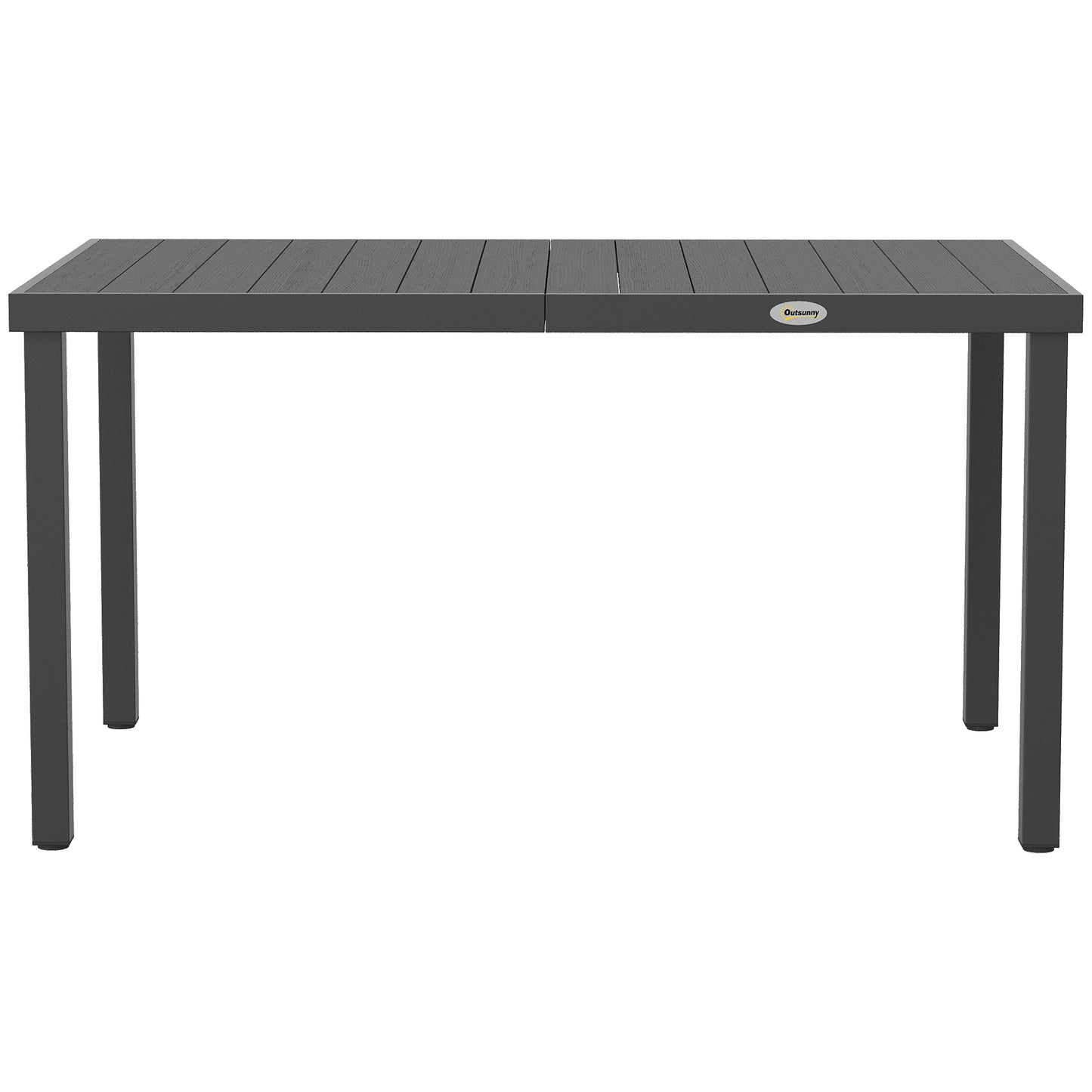 Outsunny Mesa De Comedor De Jardín Rectangular Con Estructura De Acero Gris_4