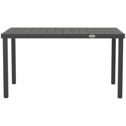 Outsunny Mesa De Comedor De Jardín Rectangular Con Estructura De Acero Gris_4