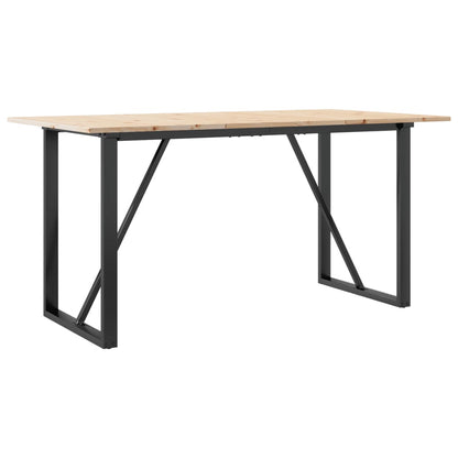 Mesa De Comedor Marco O Madera Maciza Pino Y Acero 140x80x75cm_4