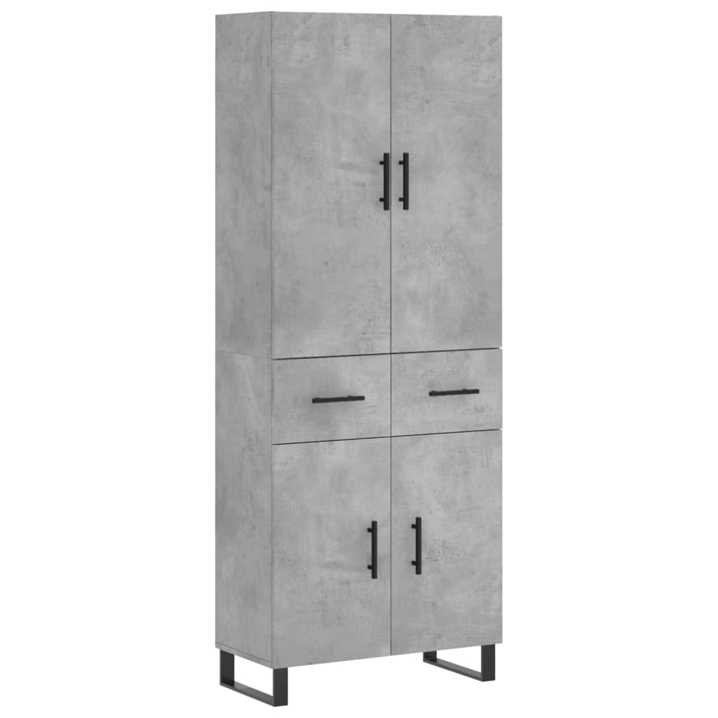 Aparador Alto Madera Contrachapada Gris Hormigón 69,5x34x180 Cm_1