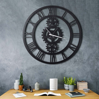 Reloj De Pared Metal Engranajes 70x70_4